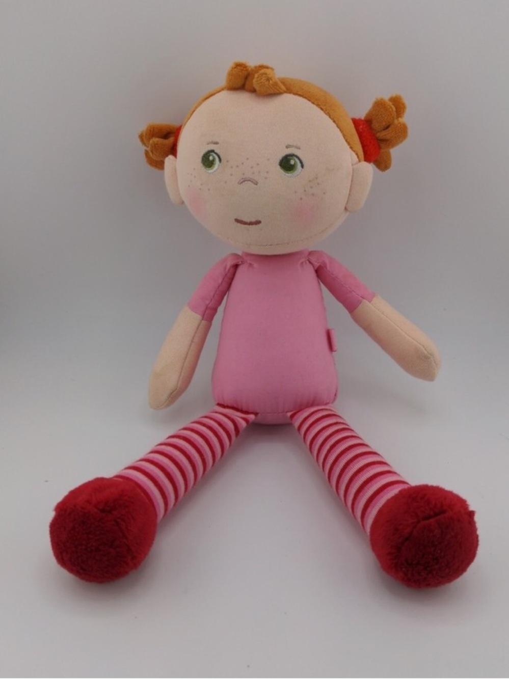 Haba Snug Up Roya Doll Red Head Freckles Rag Cloth Light Skin Green Eye Girl 11"
